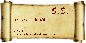 Spiczer Donát névjegykártya